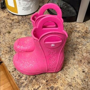 CROCS Kids Sparkly Pink Boots